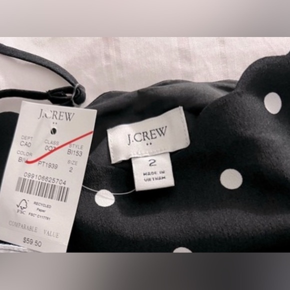 NWT J. Crew Cami Top Scalloped Polka Dot Size 2 - Picture 5 of 6